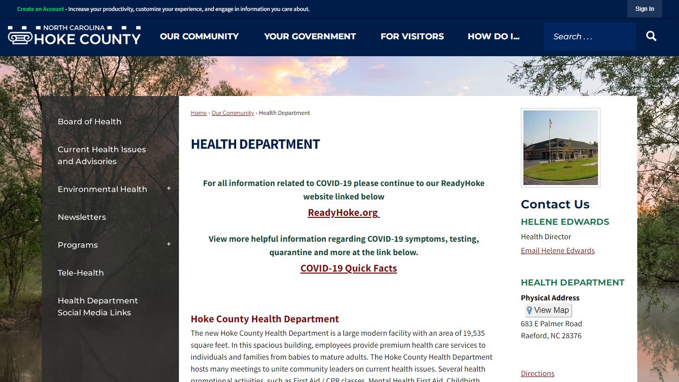 Health Department | Hoke County, NC - Official Website