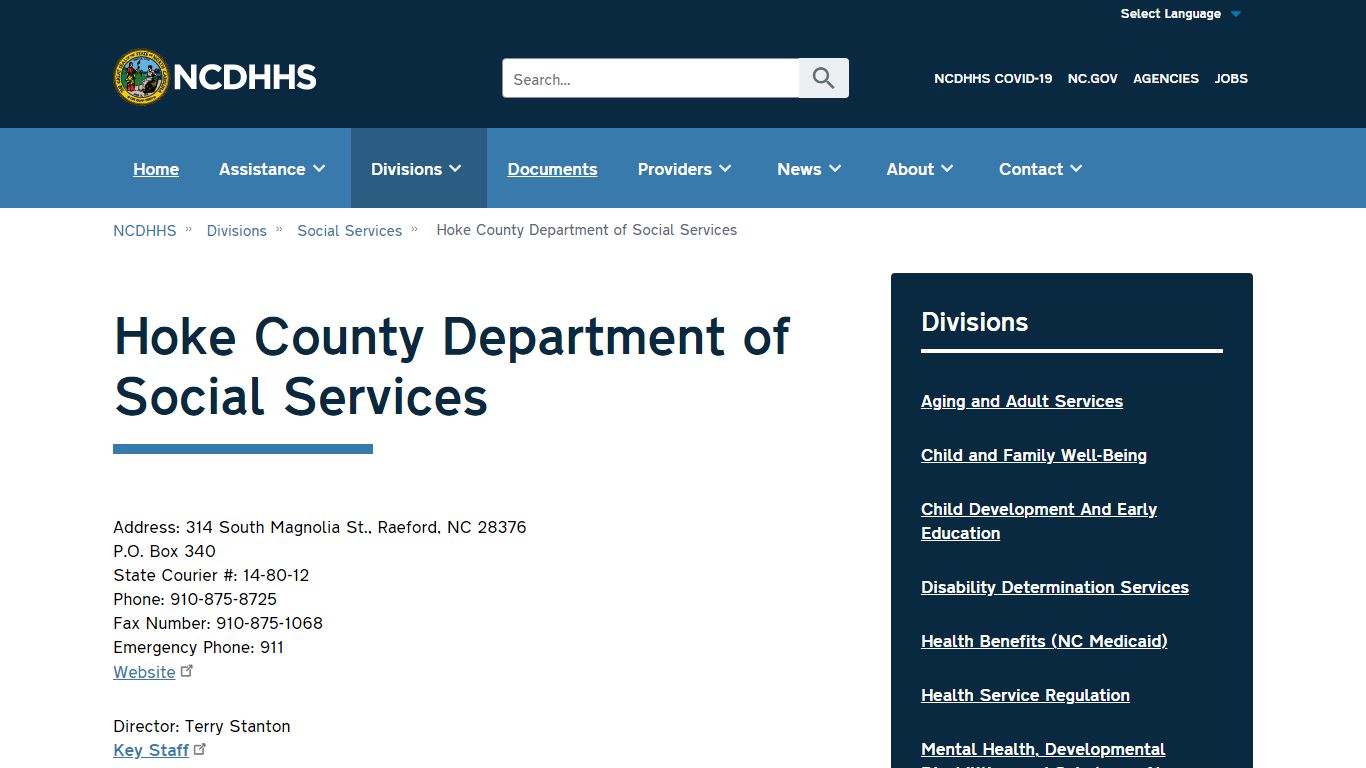 Hoke County Department of Social Services | NCDHHS